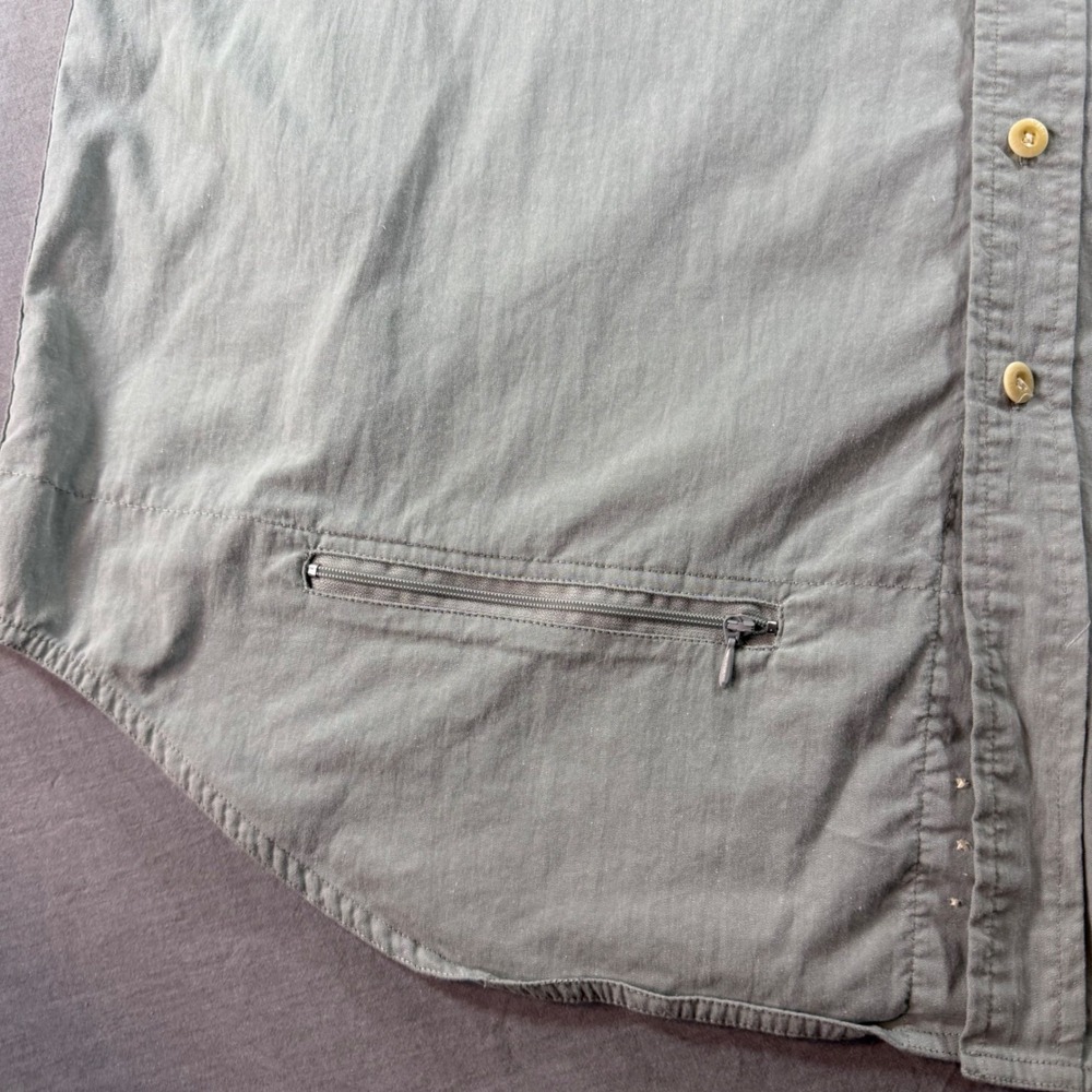 Orvis Button Down Shirt Mens XL Gray Excellent Security Pocket Cotton Blend Long - Picture 3 of 8
